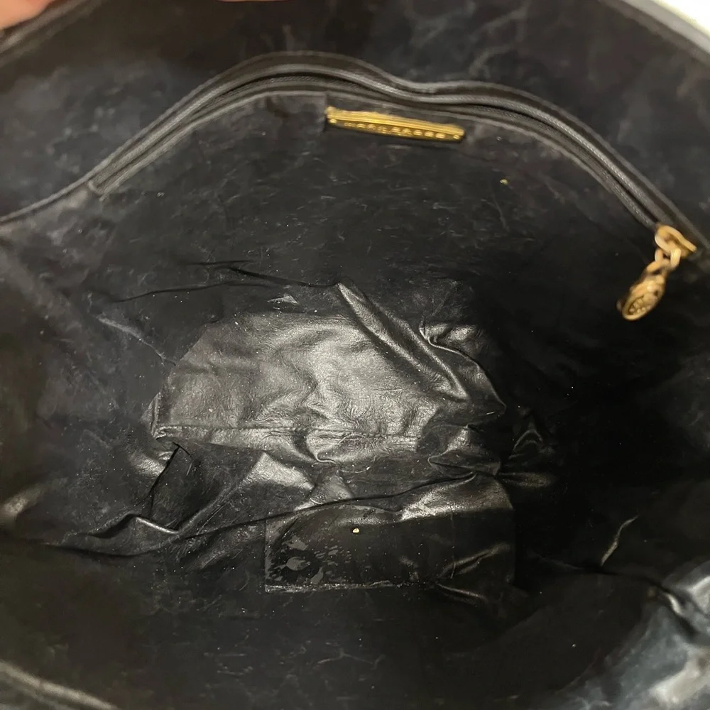 Mark Cross Vintage New York Black Leather Tote /Shoulder Bag